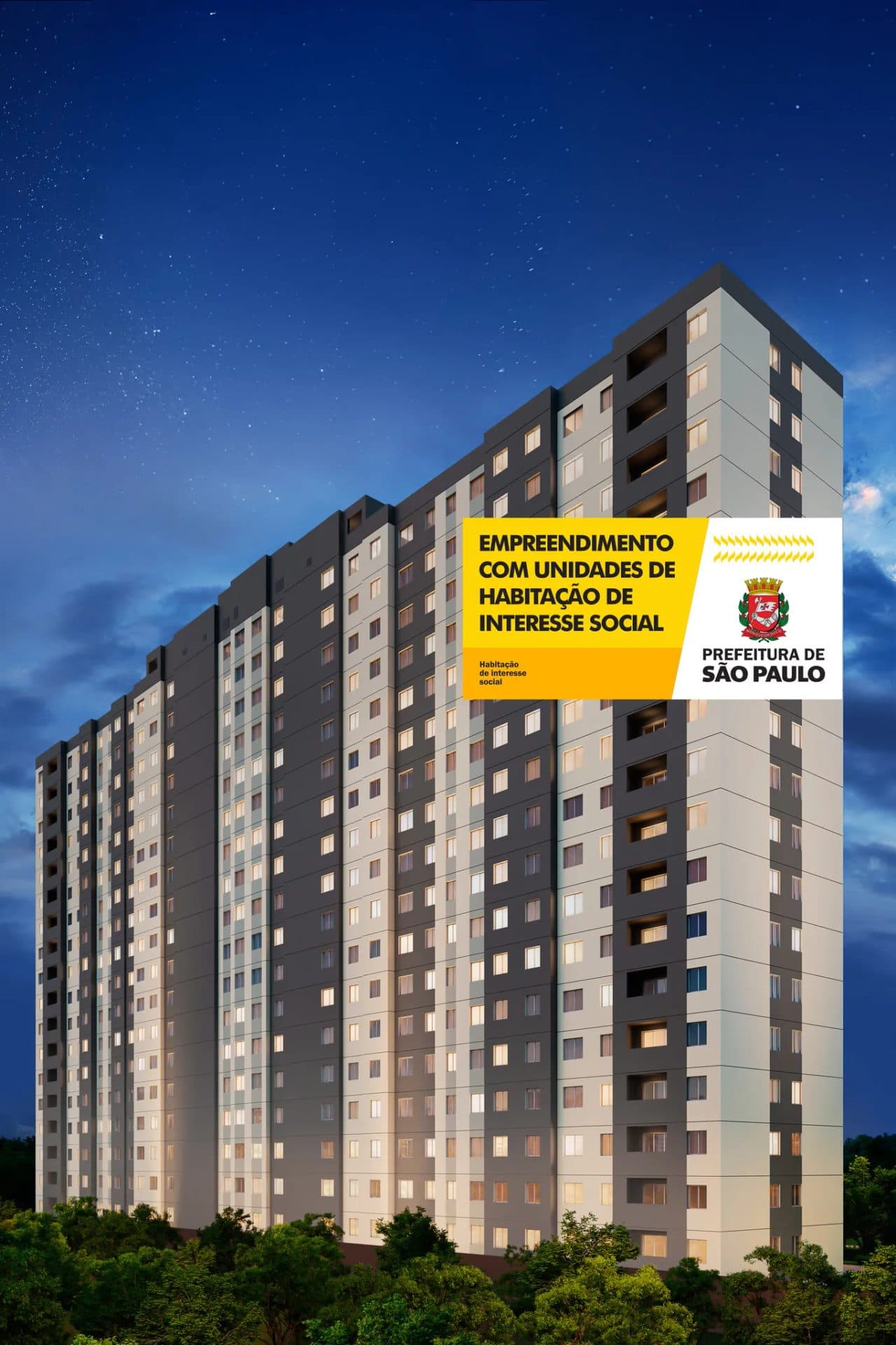 Fachada de edifício residencial de múltiplos andares.